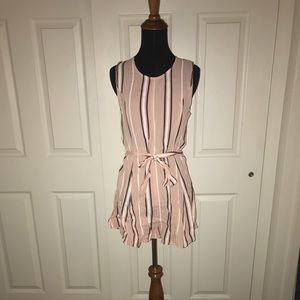 Privacy Please/Revolve Pink Striped Romper